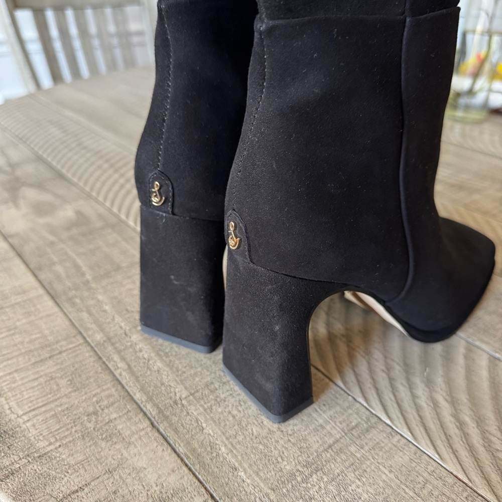 NWT SAM EDELMAN ISSABEL BOOT BLACK SUEDE SZ 7,5 - Picture 6 of 13